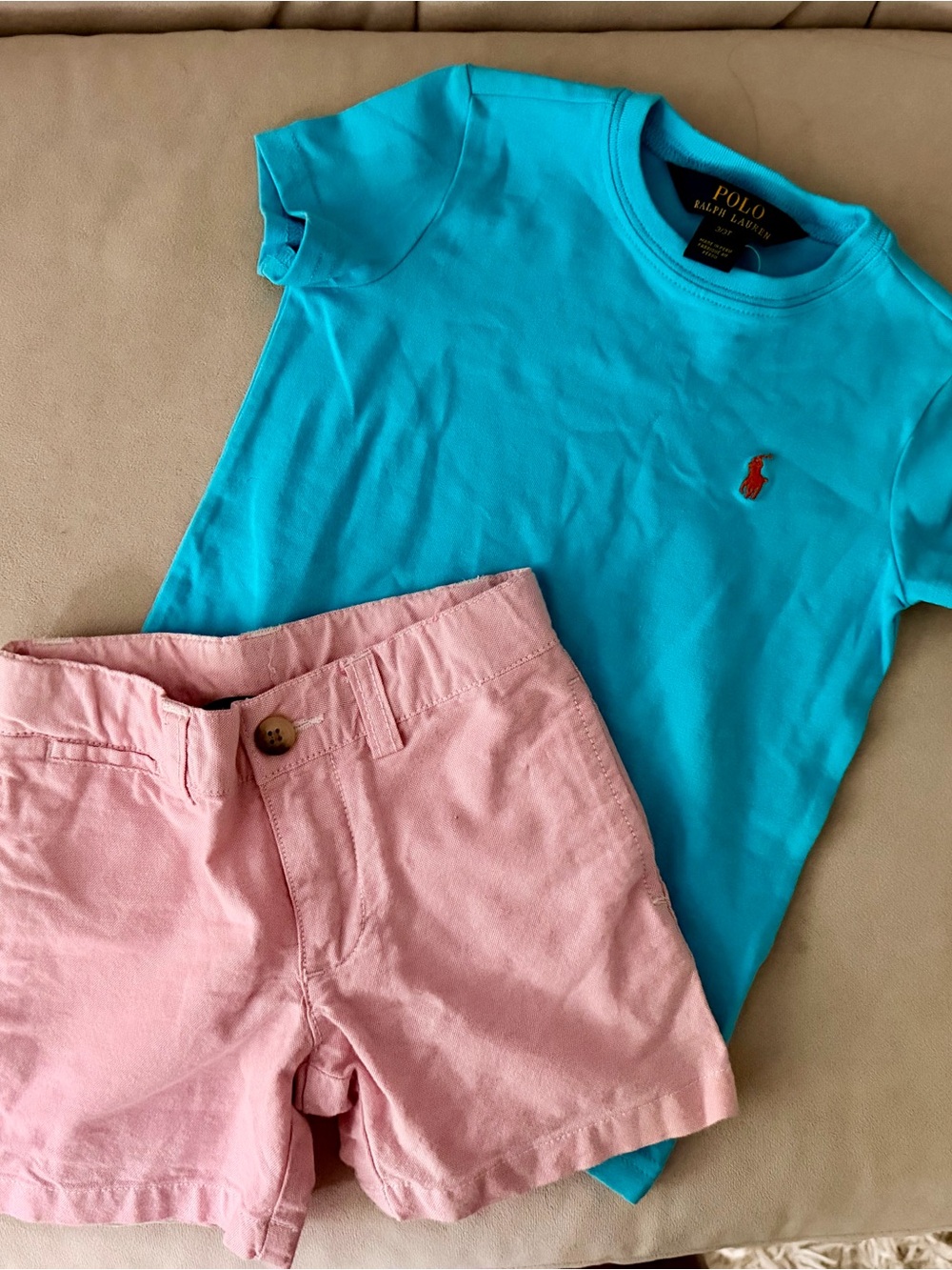 Ralph Lauren Bright Blue Crewneck Tee with Logo Tag